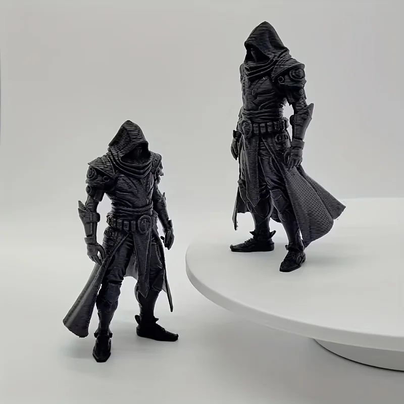 1‑Pack Hooded Assassin Figurine, Mysterious Cloak Sculpture, Ninja‑Style Desktop Ornament, Bookshelf Decor, Niche Gift for Game