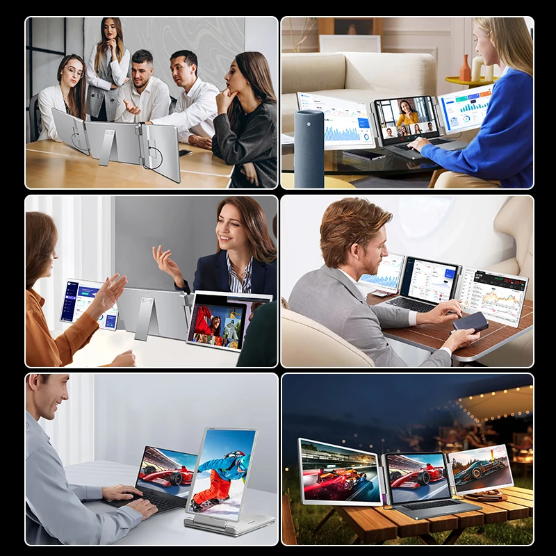 

Factory Direct Portable Gaming Triple Monitor 2.5K 2560x1600 IPS 100% SRGB for Laptop Extend MacOS Pro Max Windows Foldable