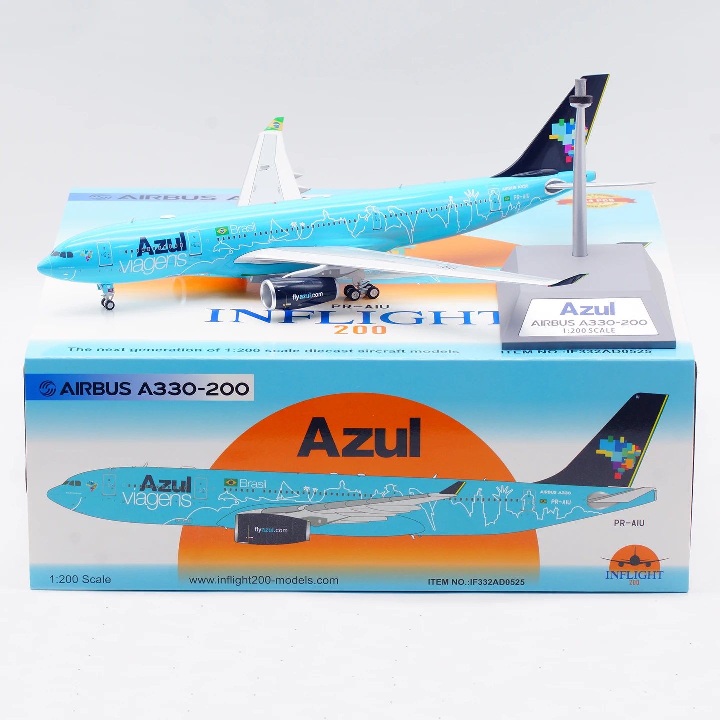 

IF332AD0525 Коллекционный самолет из сплава в подарок, INFLIGHT 1:200 Azul - Linhas Aereas Brasileiras Airbus A330-200 Литая под давлением модель PR-AIU
