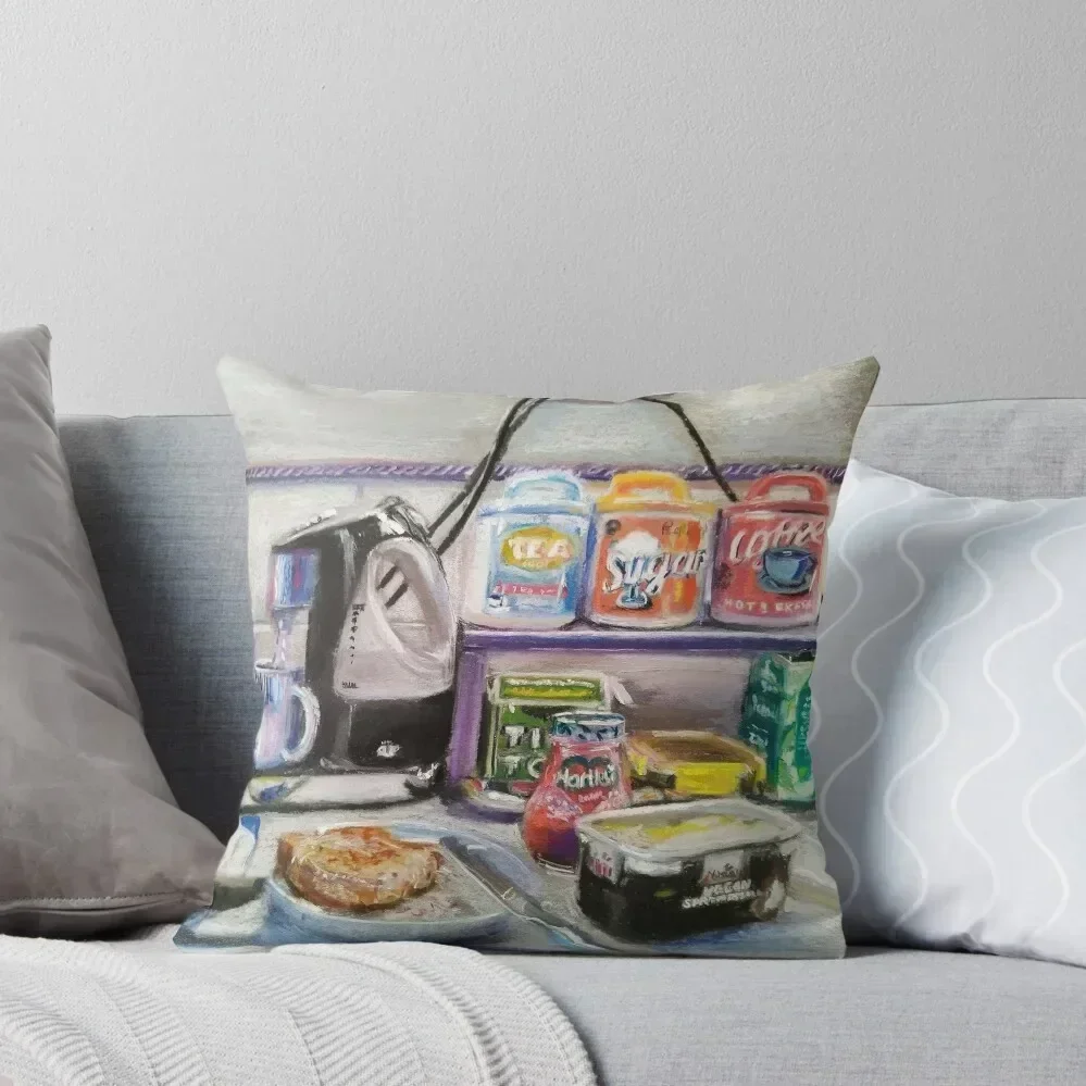 

Tea & Toast Throw Pillow autumn decoration Decorative Sofa Cushions Cushion Cover For Sofa pillow