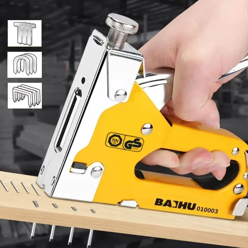 

3-in-1 Upholstery Staple Gun Heavy Duty Manual Air Nail Gun for Wood/Upholstery/Carpentry/Decoration DIY Staple Gun with Staples