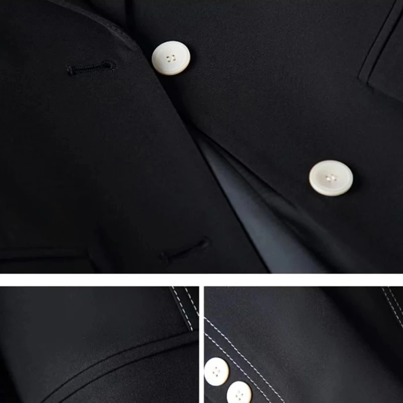 Luxury 2023 New White Suit Jacket Women Black Blazer Slim Long Sleeve Chic Korean Coats Spring Autumn Jacket Designer Clothing