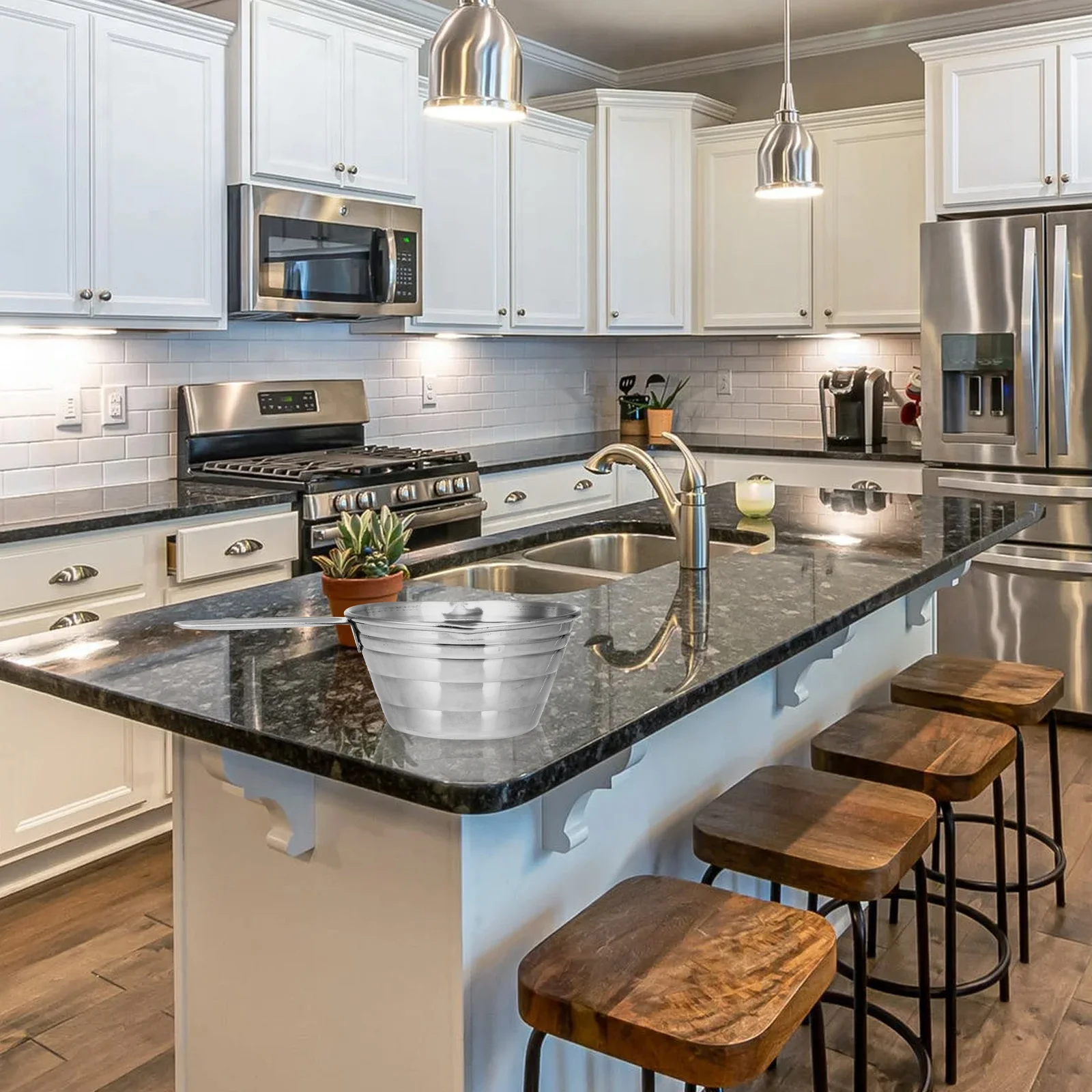 

2Pcs Stainless Steel Measuring Spoons Kitchen Kitchen Baking Scoops Flour Rice Scoop Practical Measuring Tool