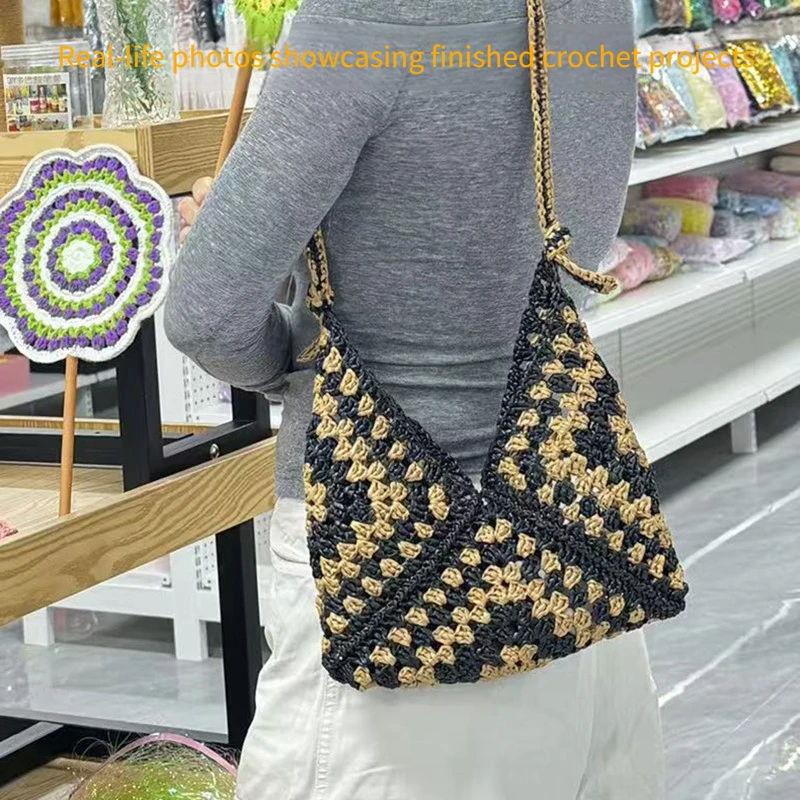 100g/pcs Flat Raffia Paper Yar - Crochet Bag Raffia ulasan dan harga
