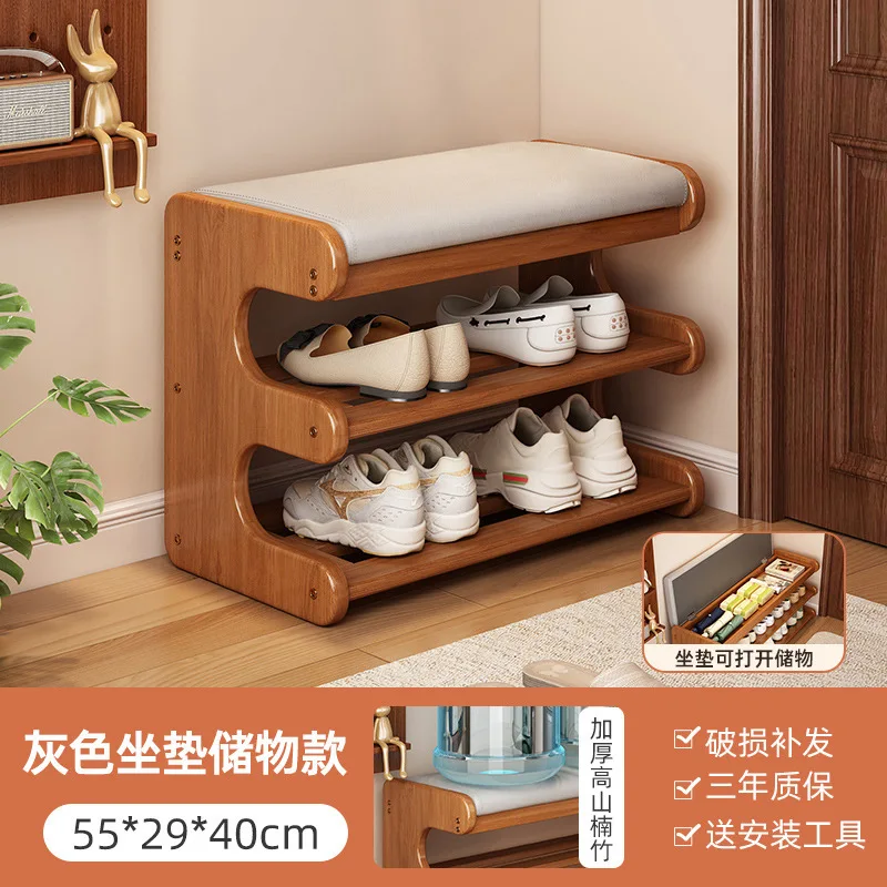 Luxury Entryway Shoe Bench with Storage Seat for Home Hallway Space Saving Organizer