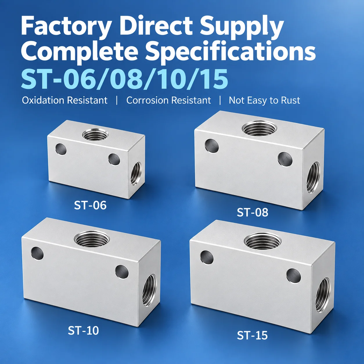 ST Pneumatic Shuttle Valve Aluminum Alloy Air Flow Control Valve Quick Exhaust Valve for Industrial Automation ST-06 08 10 15