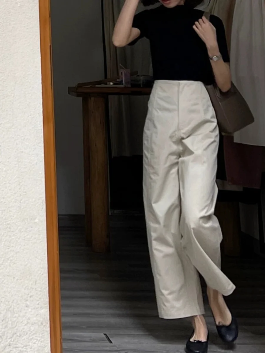 

Emily Clud Recommended Slim Straight Casual Pants High Waist Wide Leg Nine Points Suit Pants for Women Autumn Winter Faion