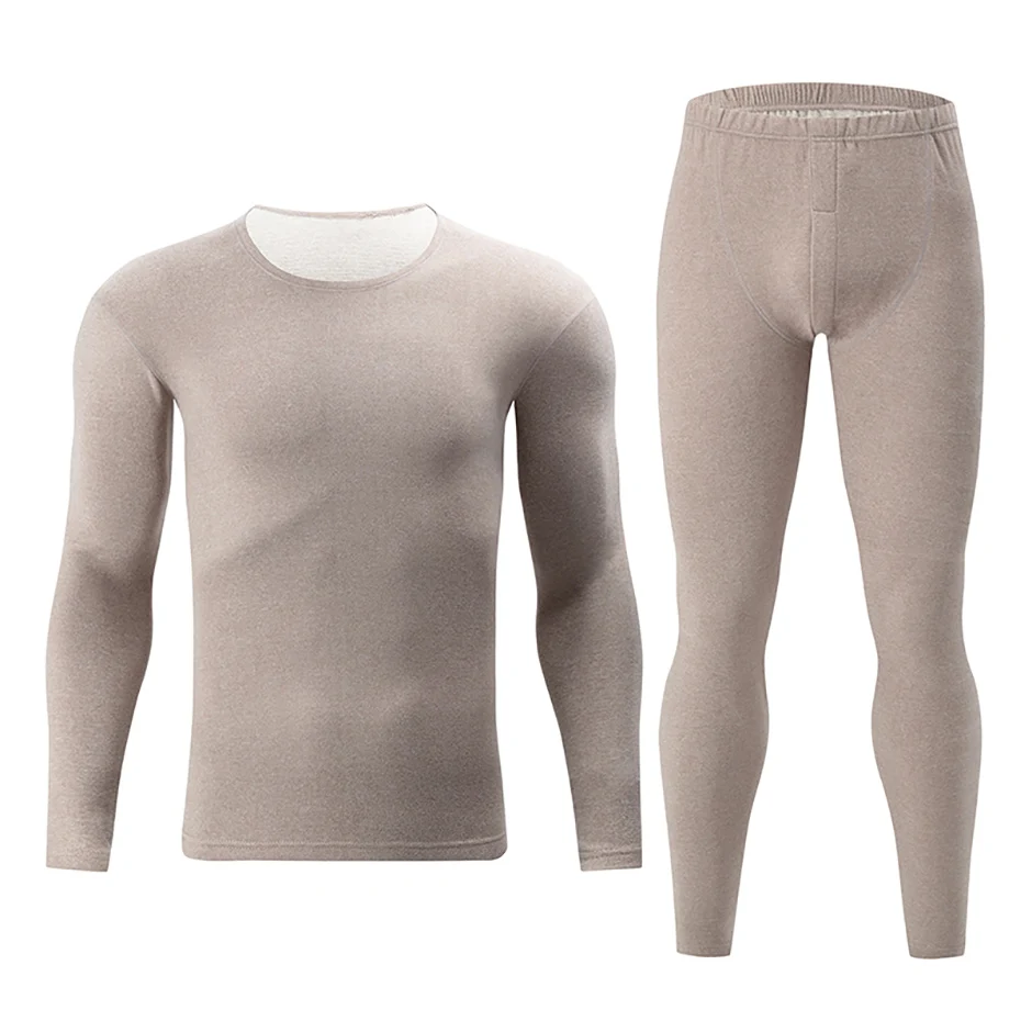 2/4 Stück Herren Einfarbig Einfache Herbst Und Winter Thermo-unterwäsche Bequeme Und Lässige Bottoming Unterwäsche Teenager Pyjama – Detail 13