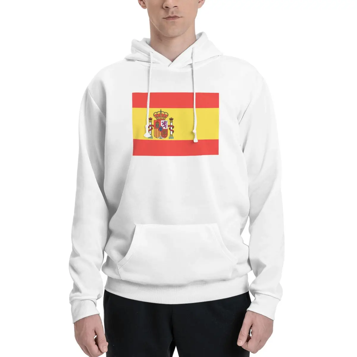 Sudadera con capucha de la bandera de España para hombre y mujer, suéter con cuello con cordón, camisa de manga larga