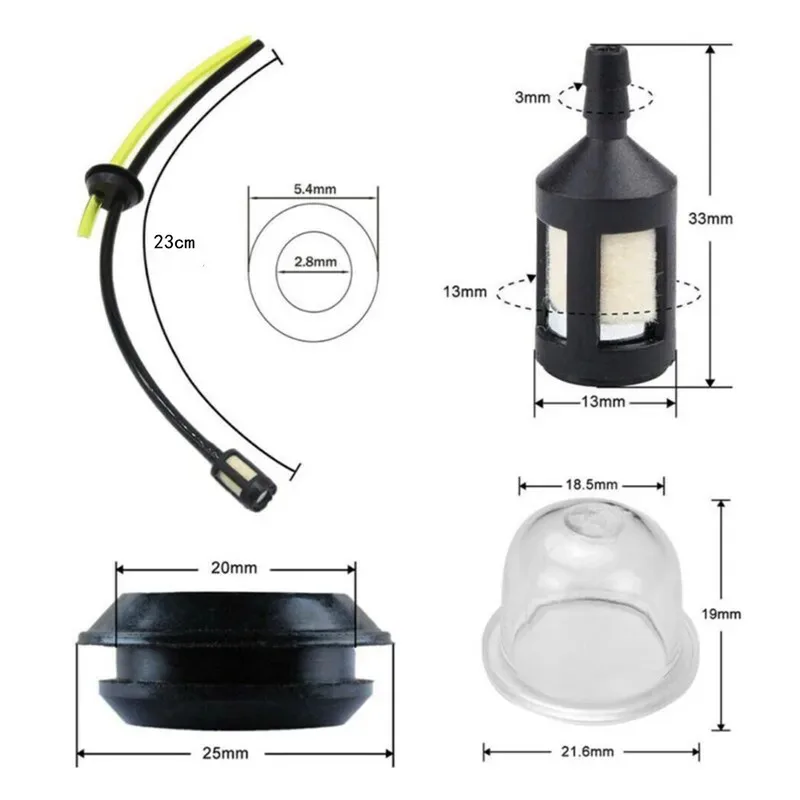 Fuel Filter Pipes Fuel Hose Seal Hedge Kit Garden Power Tools Spare Parts For trimmer Trimmer Brush Cutter Repair Accessories