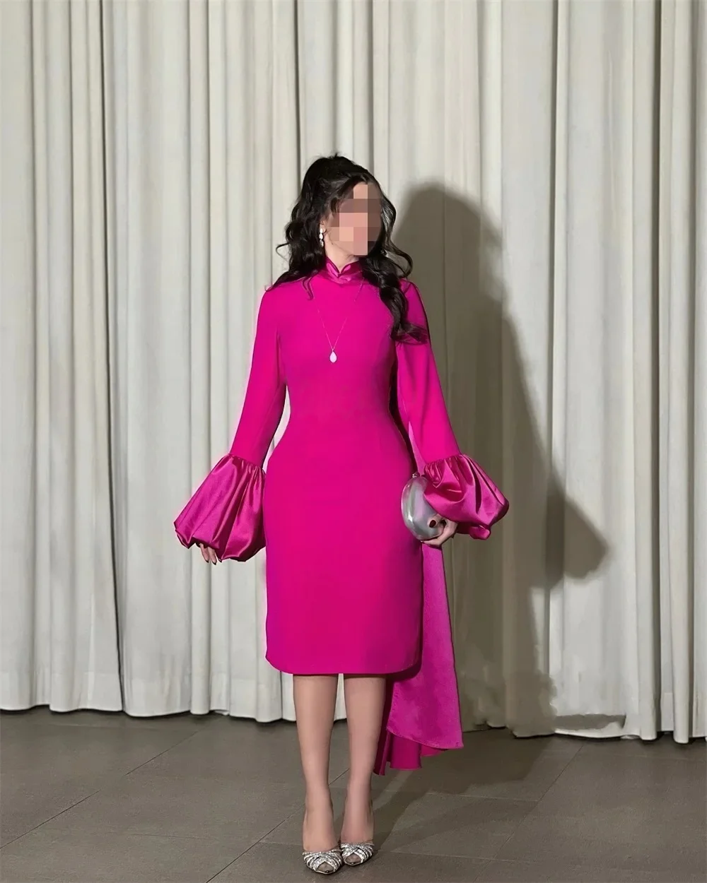 

Fuchsia Formal Women Bespoke Occasion Gown Evening Dresses Pastrol Unisex Jersey Retro Dubai Saudi Arabic Prom Customized