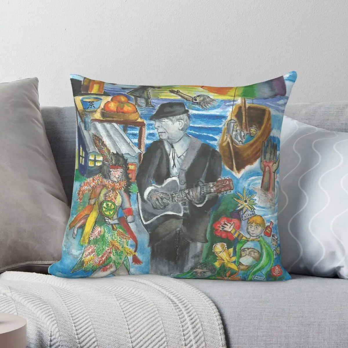 Leonard Cohen Suzanne Square Pillowcase Polyester Linen Velvet Creative Zip Decor Pillow Case Car Cushion Cover