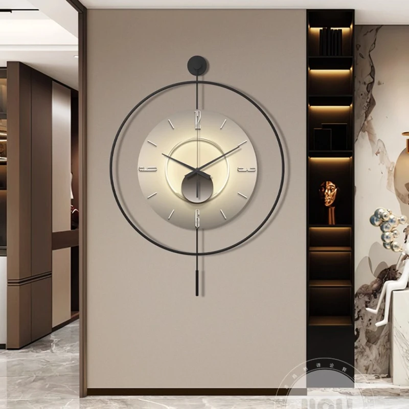 

Restaurant Design Wall Clock Entrance Corridor Decoration Digital Clock Living Room Background Wall Mural Watch Home Decor