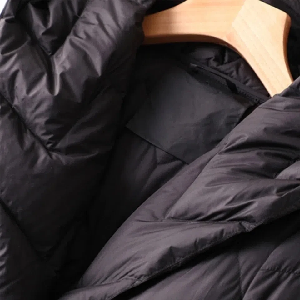 Hooded down jacket 2022 winter Korean version loose fit medium length hooded down jacket