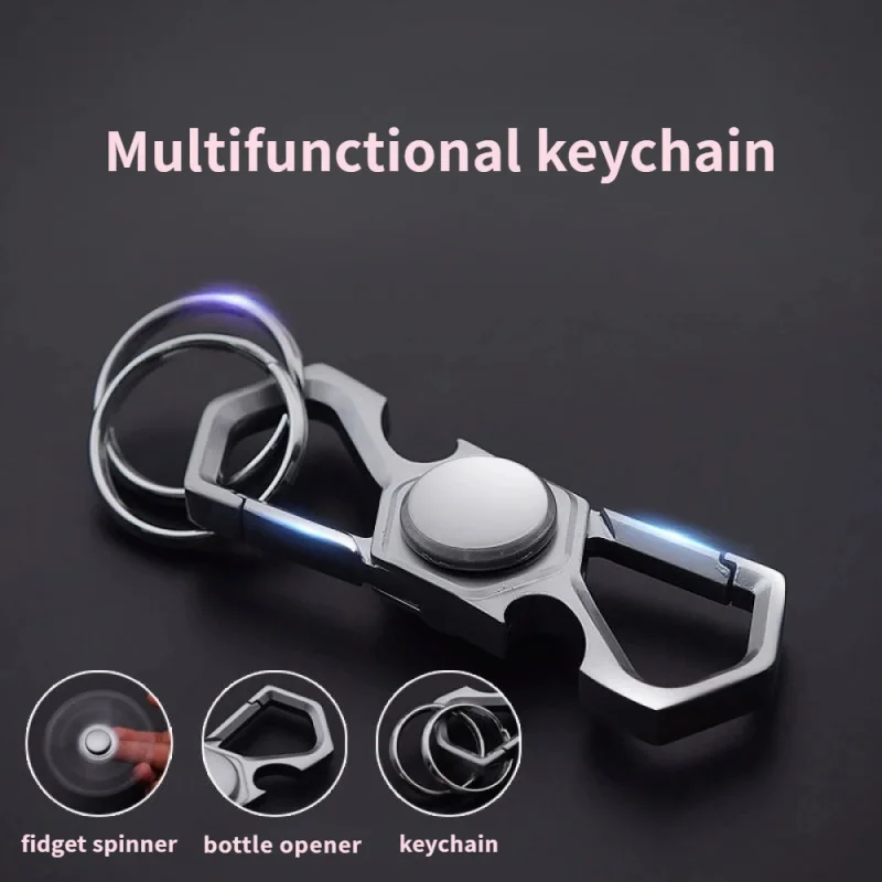 New fashionable and exquisite car keychain, fidget spinner, bottle opener key ring for men and women jewelry accessories gifts