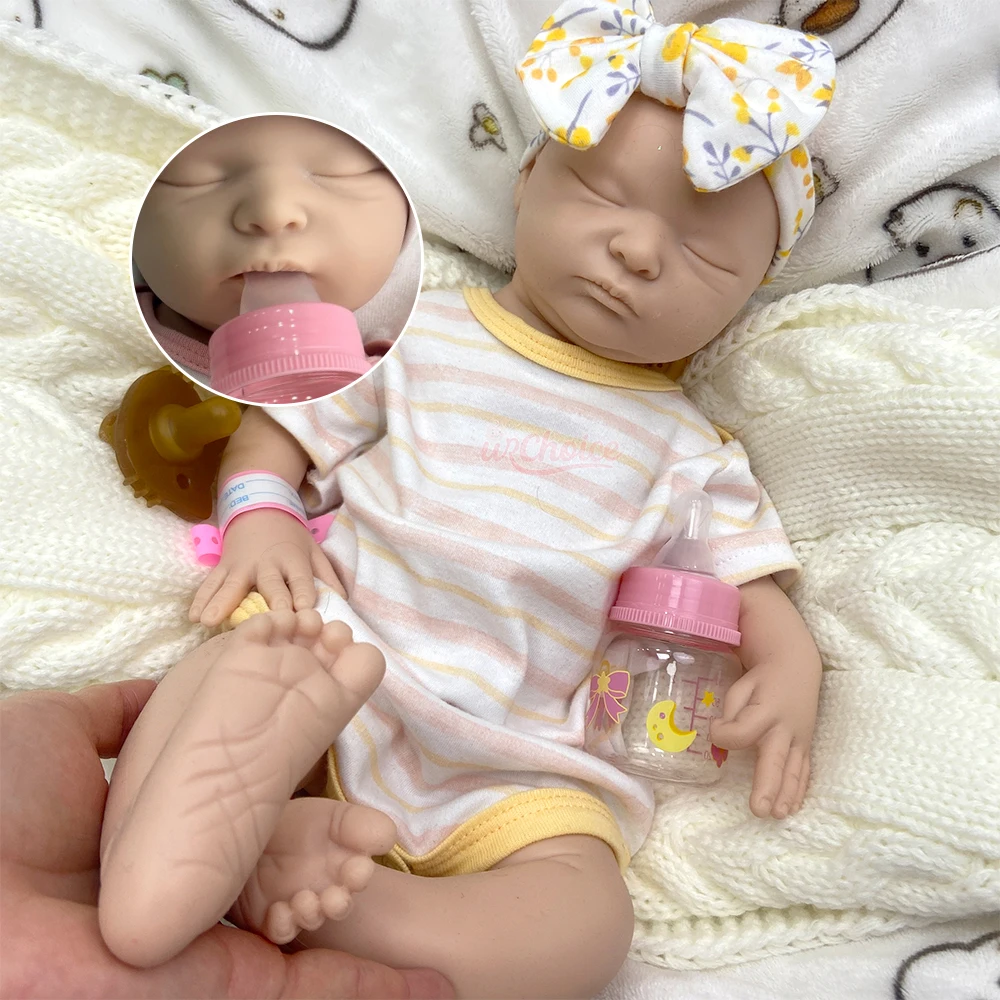 

Realistic Full Soft 18Inch Silicone Newborn Baby Girl Open Mouth Handmade Washable Play Doll Anatomically Correct for Role Play