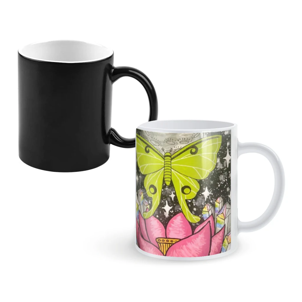

Lunar MothCoffee Mugs And Mug Creative Color Change Tea Cup Ceramic Milk Cups Novelty Gifts