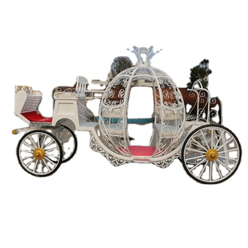 Wedding Electric Horse Drawn Carriage Golden Color Royal Sculpture Popular Carriages on Sale