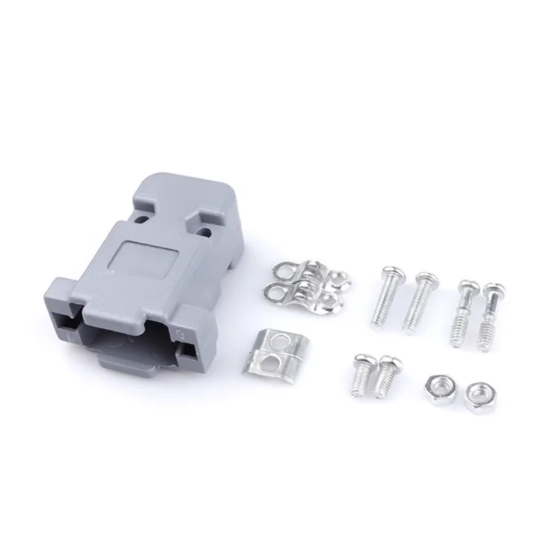 10pcs Plastic D-Sub DB9 DB15 DB25  9 Pin Connector Hood Cover shells screws for DB9 Socket