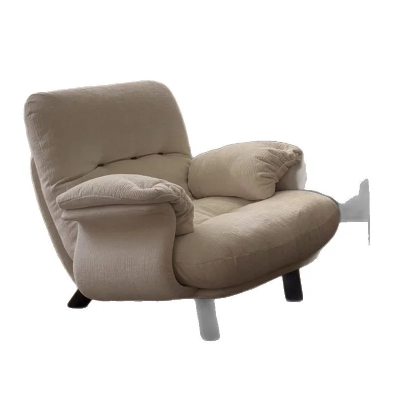 

Lazy straight row creative small apartment fabric leisure chair, white medieval cream wind down high-footed double sofa