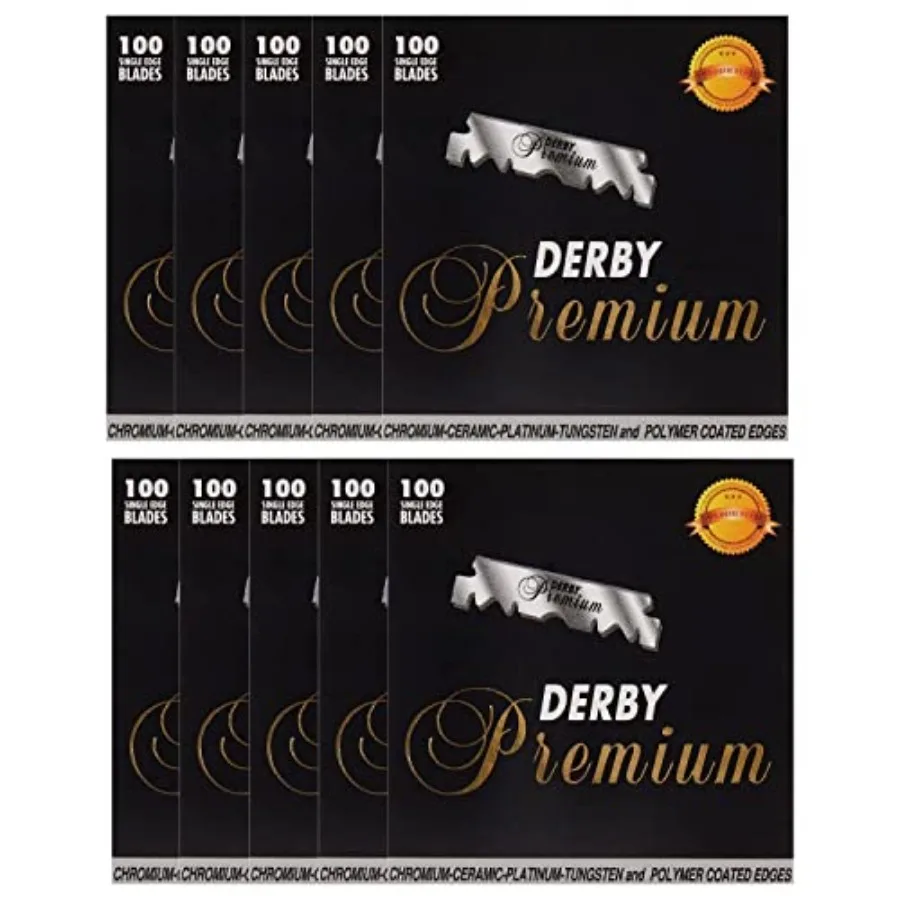

Лезвия для бритвы Derby Premium Single Edge: ультраострые, с хромированными, керамическими, платиновыми, вольфрамовыми и полимерными покрытиями.