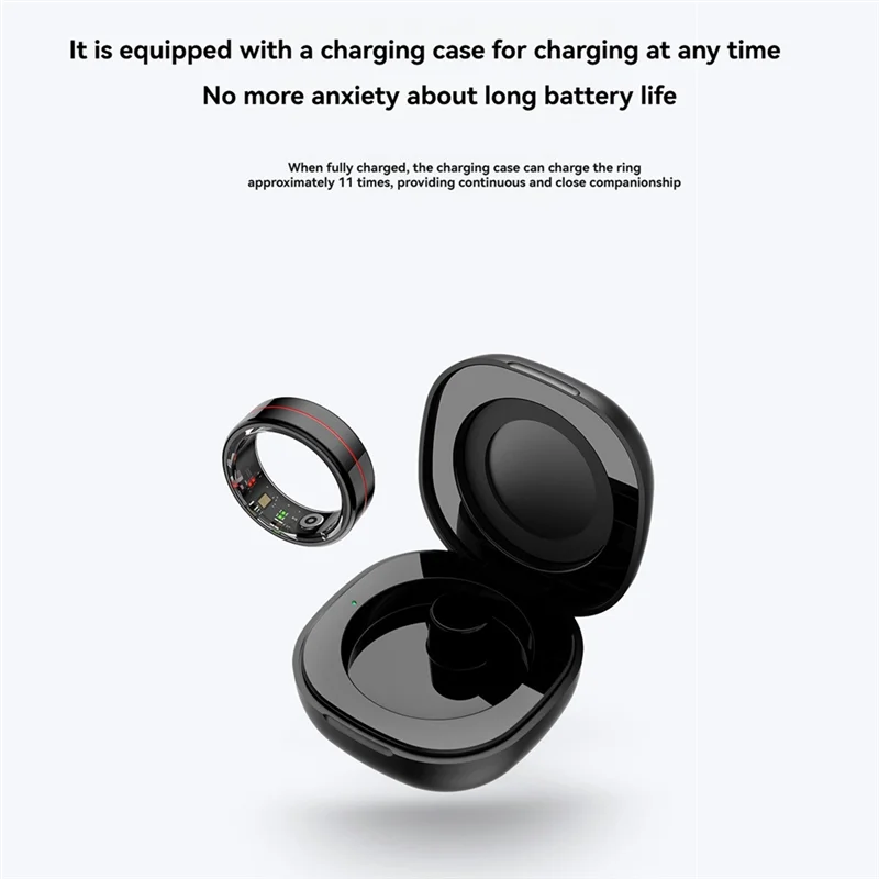 GROCE-Multi-Sport-Modi Smart Ring Herzfrequenz Blutsauerstoffmonitor Schlaf Stresserkennung Fitness-Tracker mit Gestensteuerung