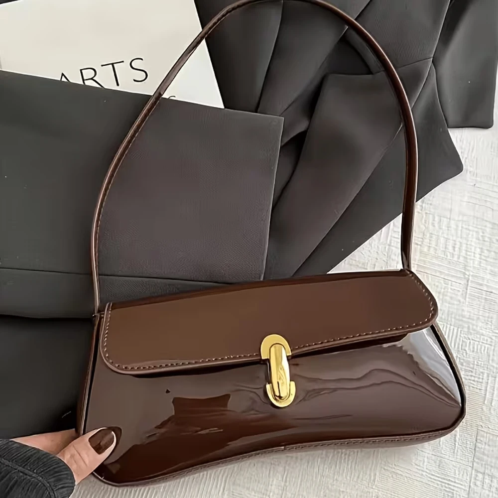 Women's Classic Large-Capacity Shoulder Bag/Handbag, Shiny Quilted Crossbody Bag, Suitable for Parties and Everyday Use, Durable, with Rotating Lock Closure, Detachable Shoulder Strap, Can Be Worn on the Shoulder or Carried by Hand.