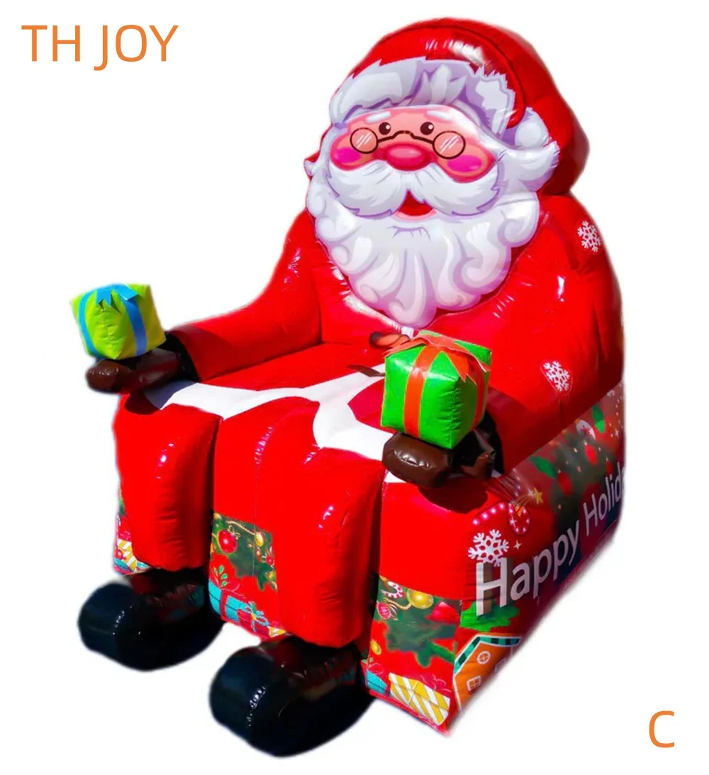 Envío aéreo rápido a puerta, silla inflable de Papá Noel de 2m de altura para Navidad, trono rey inflable grande para alquiler de fiestas