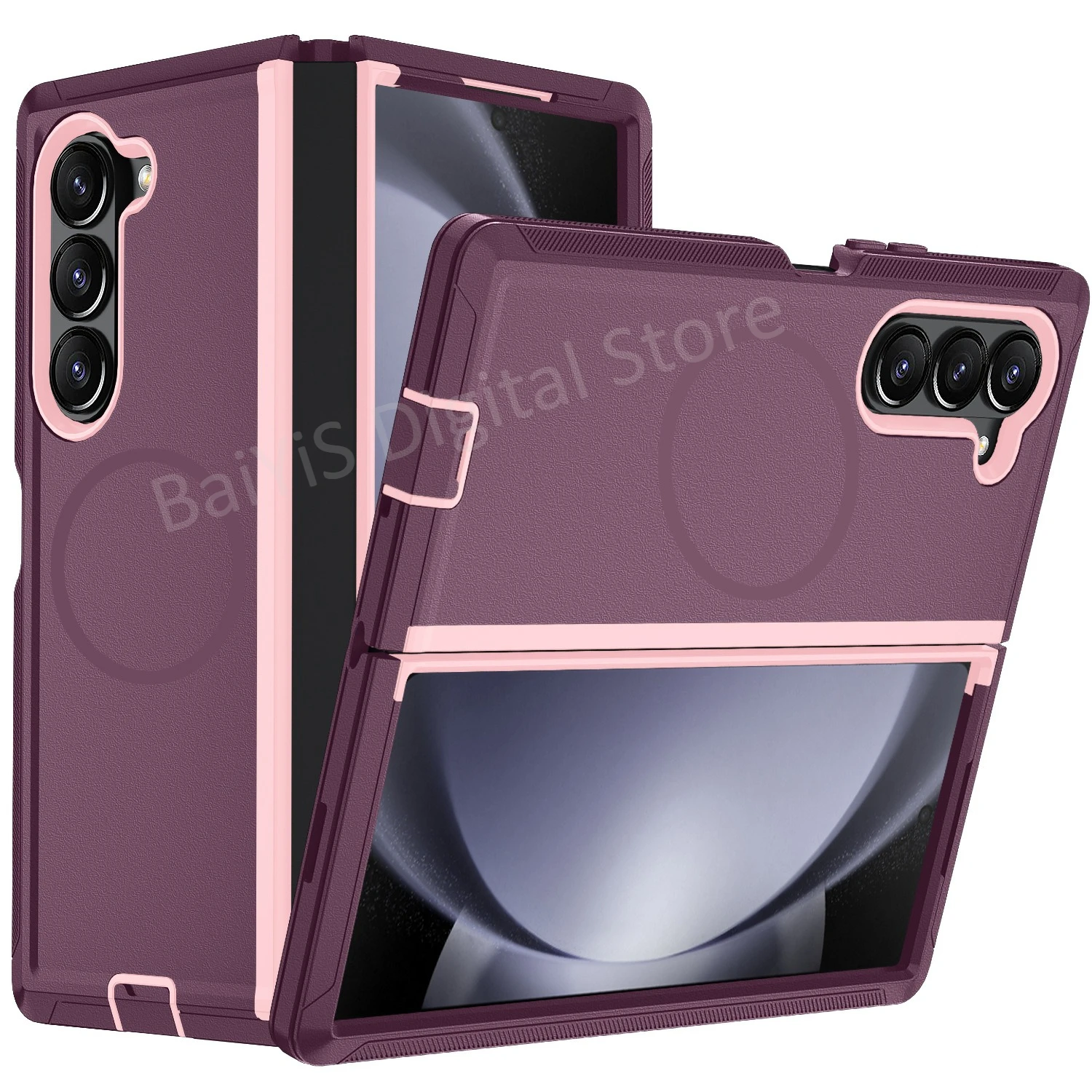 3-Layer Hybrid Armor Magnetic Ott-Box Defender Case For Samsung Galaxy Z Fold 7 6 5 4 For MagSafe Heavy Duty Shockproof Cover