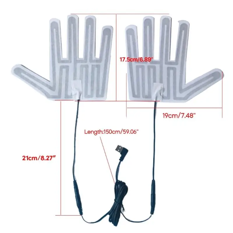 Handgeformte Heizfolie, USB-Heizhandschuhpolster für Winter-Skifahren, Outdoor-Sportarten