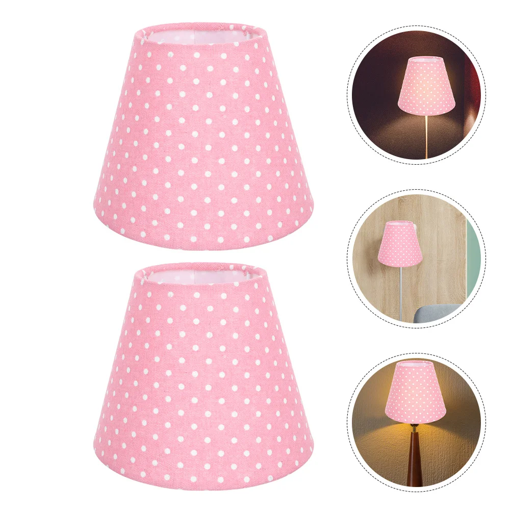 

2pcs Bell Lamp Shade 6.3" Bottom 1.57" Hole E27 Fabric Dot Pattern For Bedside Floor Wall Lamps Modern Cloth Lampshade