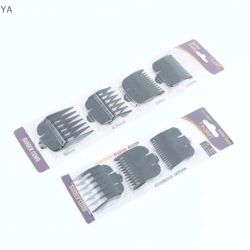 【SA】1/2/3/4Pcs Hair Clipper Guards Guide Combs Trimmer Styling Tools Attachment Black Limit Comb Set Compatible 1.5/3/4.5/6mm view 3