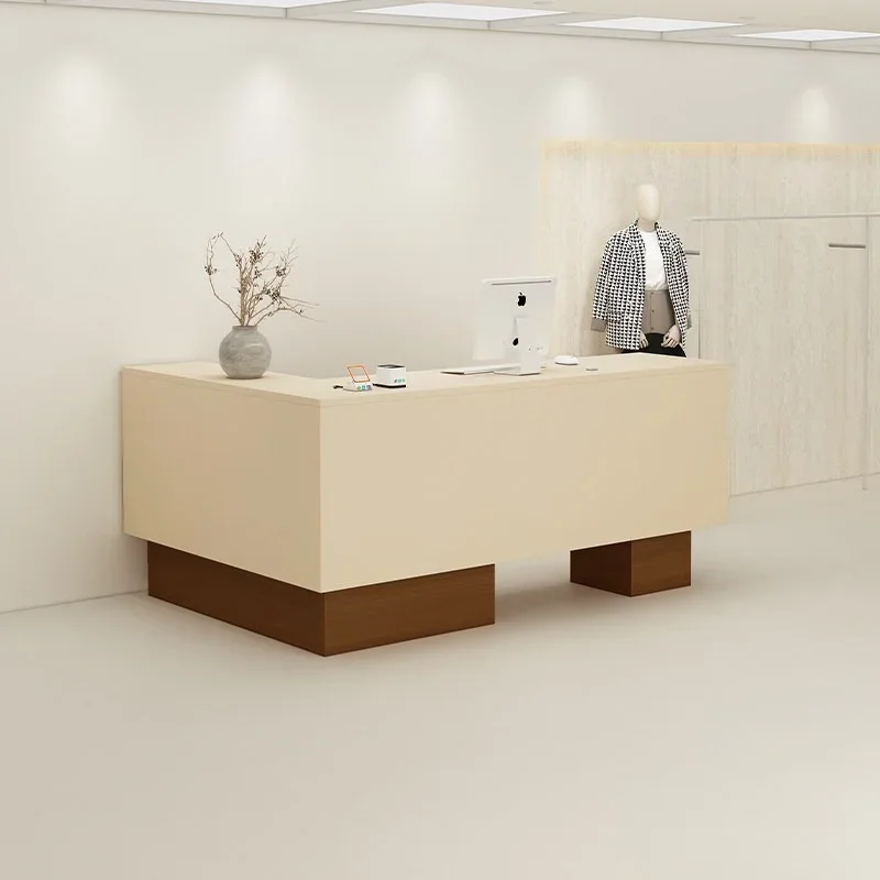 Corner checkout page Clothing store Small multi-functional Nakajima desk L-shaped bar table Beauty salon Reception counter