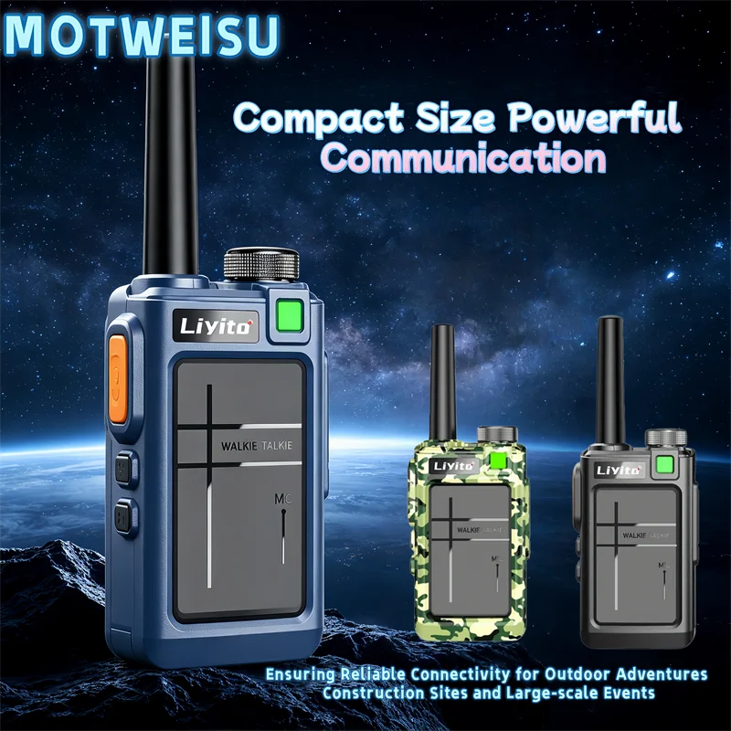 Mini Walkie Talkies Long Range Two Way Radio Rechargeable CTCSS DCS VOX 16 Channels Handheld for Outdoor Camping Hiking Hunting