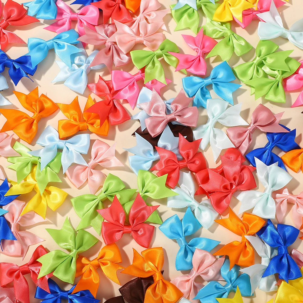 

50Pcs mini cheer bows hair clip random color hairgripes delicate ribbon hair bows hairclip girls sweet headdress
