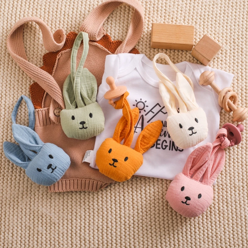 1pc Handmade Bunny Baby Pacifier Clip Chain Pendant Cartoon Newborn Dummy Nipples Holder Clips Toy Infant Teething Accessories