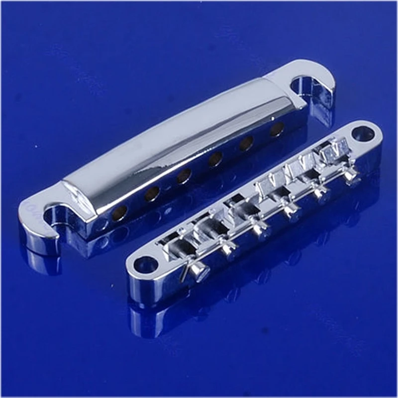 Ekor Tailpiece Jembatan Gitar Krom Tune-O-matic untuk untuk Set Gaya