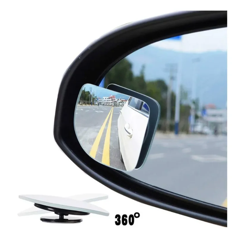 2Pcs 360 Degree Adjustable Frameless Car Rearview HD Wide Reversing Wide Angle Auxiliary Blind Spot Mirror Exterior Accessories