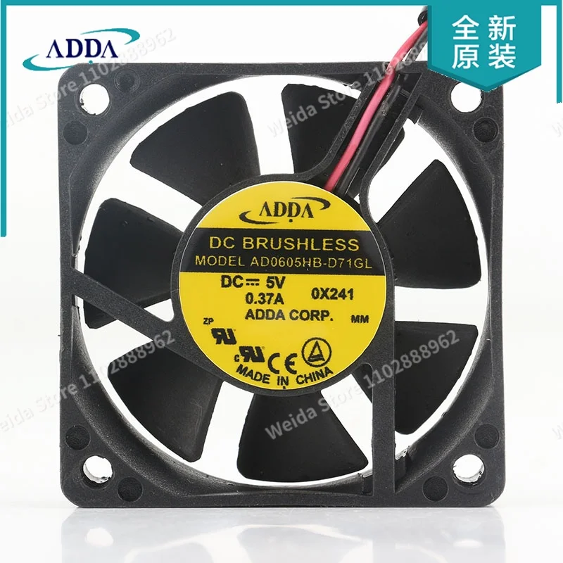 

Вентилятор охлаждения ADDA 12В 24В 48В DC 5В 0.37А 6015 60X60X15ММ 6СМ 2-проводной с двойным шарикоподшипником, осевой, AD0605HB-D71GL