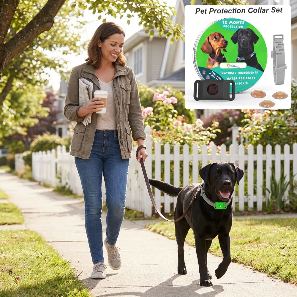 

Comfortable Pet Protection Tag & Collar Set Natural Ingredients Safety Care for Dogs & Cats Outdoor Adventures and Daily Walks