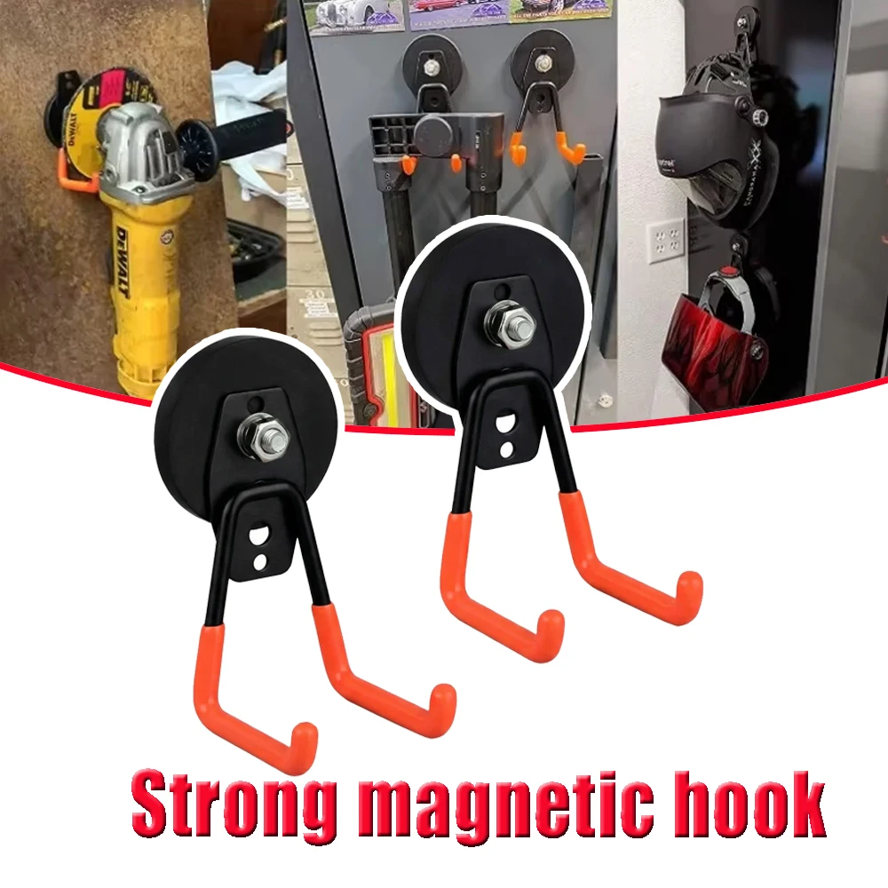 

Large Heavy Duty Magnet Hooks Strong Magnetic Utility Hook Nail Free Installation for Garage Home Gardening Tool Hanging Storage
