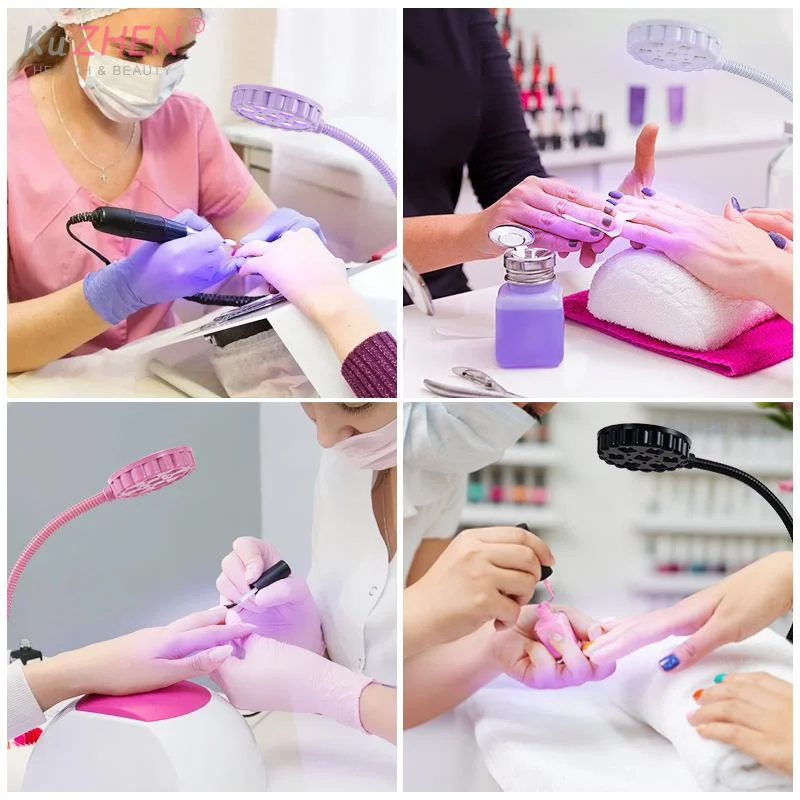 1 قطعة مجفف أظافر بالأشعة فوق البنفسجية 6 واط 360 °   مصباح أظافر بمشبك LED، ضوء مرن للأشعة فوق البنفسجية لتلميع الجل للاستخدام المنزلي اليومي في الصالونات