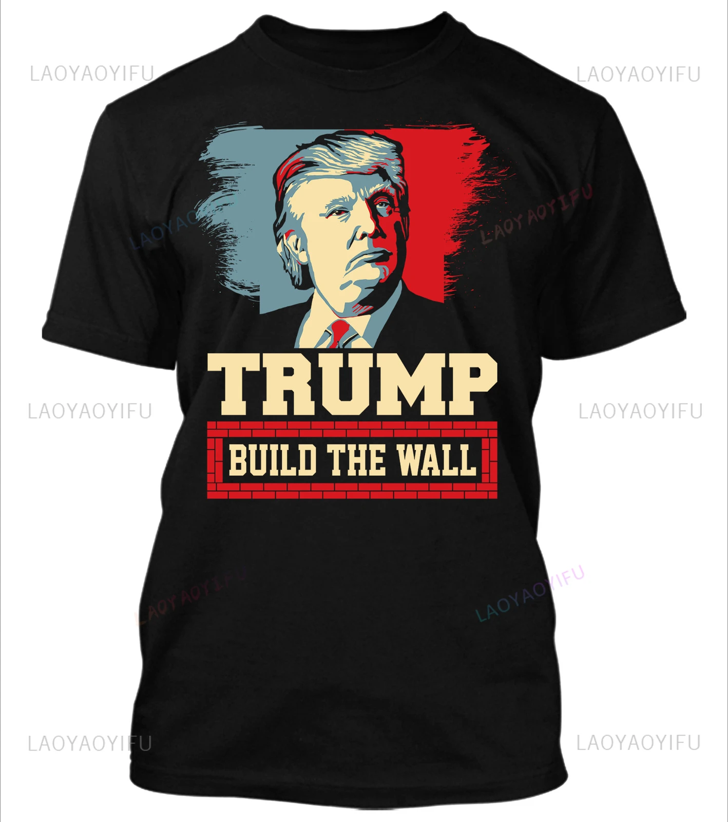 Trump Build The Wall New Men Graphic T Shirts Make America Great Again Protect Republican T-shirt High Quality Cotton Tee Shirt