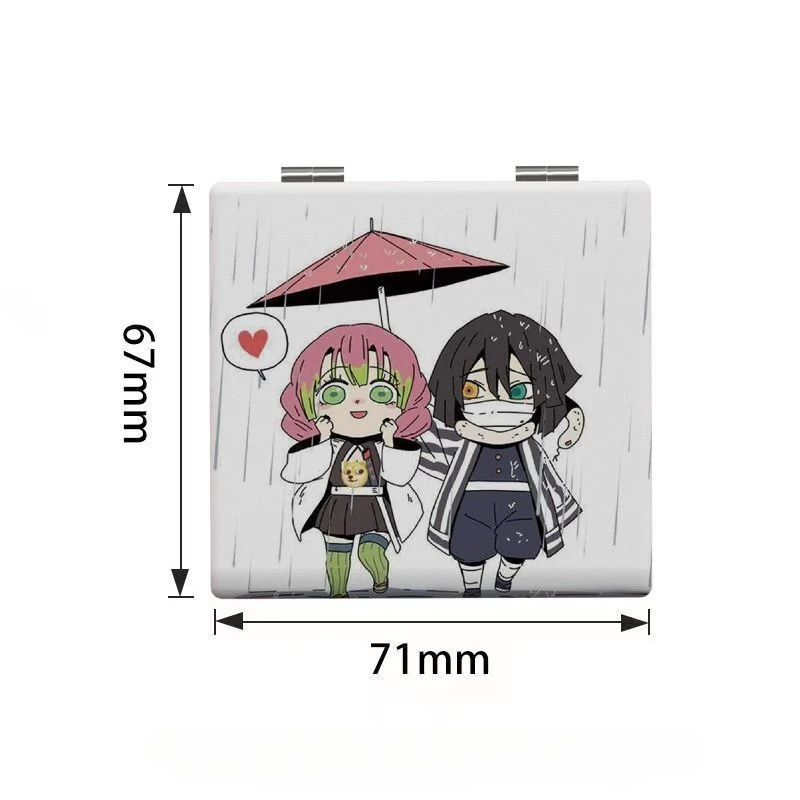 Anime Cartoon Cute Demon Slayers  Blade Handheld Makeup Mirror Portable Mini Folding Outdoor Makeup Mirror Daily Necessities Gif - view 6