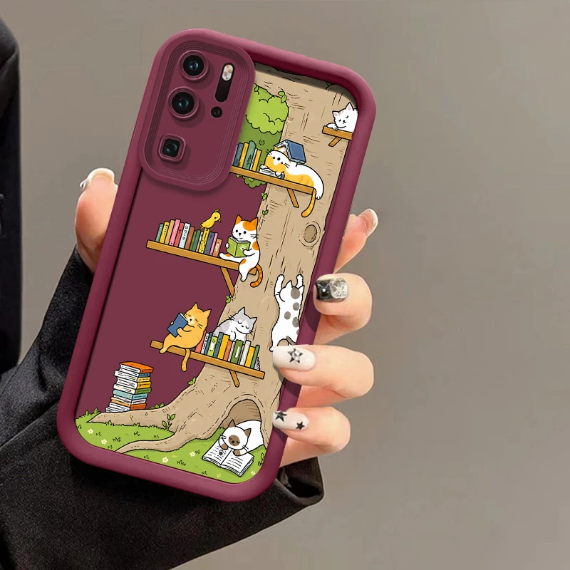 Cat Pattern Case For Huawei P20 P30 P50E P40 Lite P Smart Mate 20 30 40 50 Pro Y9 Prime 2019 Y7A Y9S Matte Shockproof Cases Capa - view 6