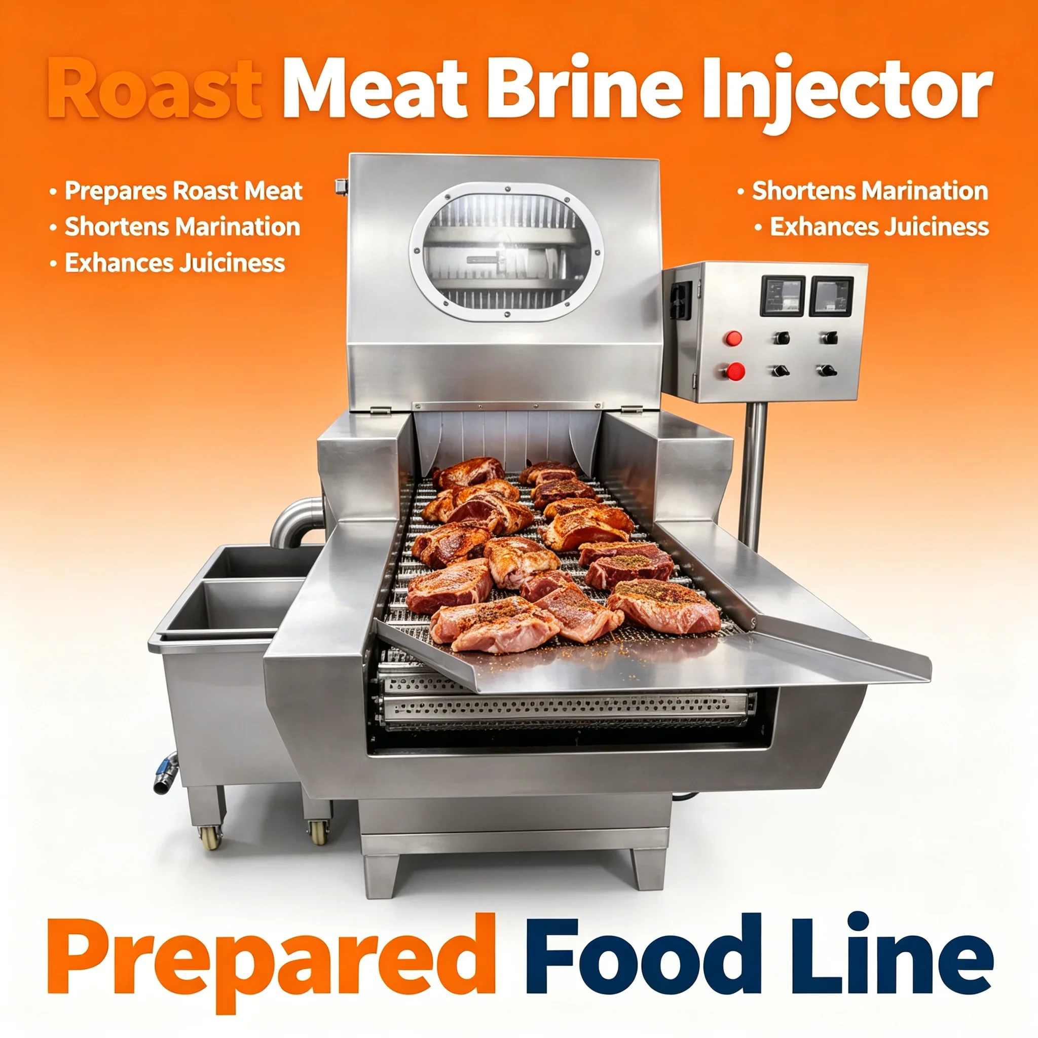 FL Stainless Steel Meat Brine Injection Machine, Automatic Saline Injecting Unit for Meat Factory Marinating Process Customized