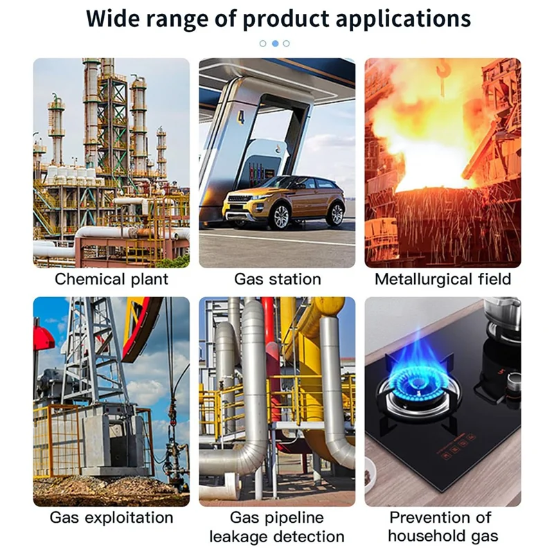 1 PCS 가스 누출 감지기 휴대용 천연 가스 감지기 알람 소리 메탄 헥산 LCD 화면 2 AAA 배터리 홈 C