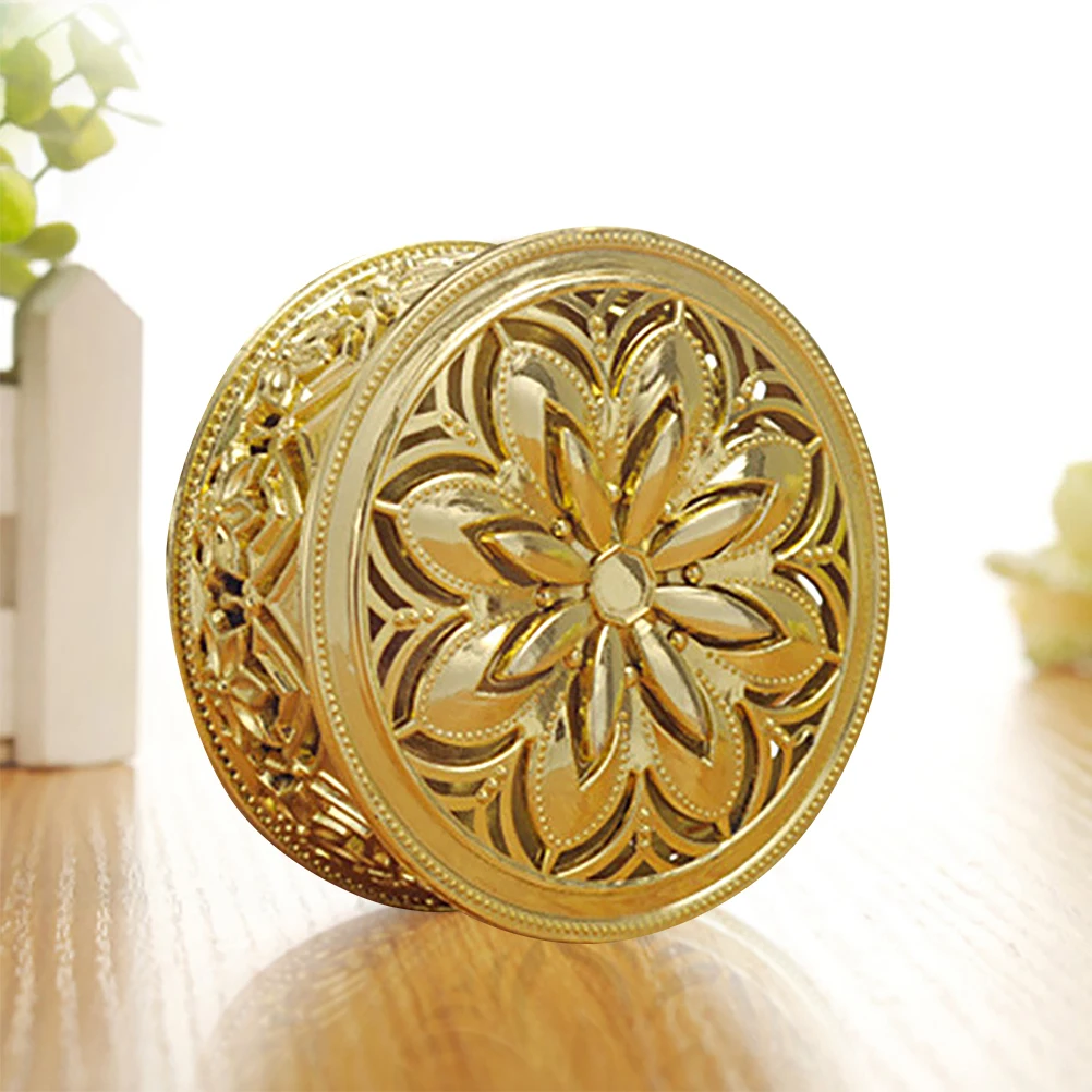 

6pcs Hollow Storage Box Golden Candy Case Treat Boxes Party Favors Small Retro Classic Style Durable Plastic Wedding