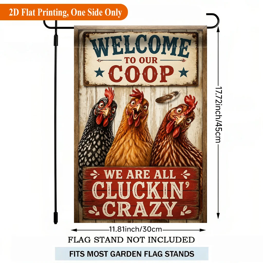 2D Plane, 2D Plane - 1 Piece of 2D Plane Printed Garden Flag, Fun Chick Cute Logo, Festival Garden Banner, Suitable For Outdoor Home and Garden Decoration, Seasonal Festival Outdoor Decoration Flag, 2D Plane