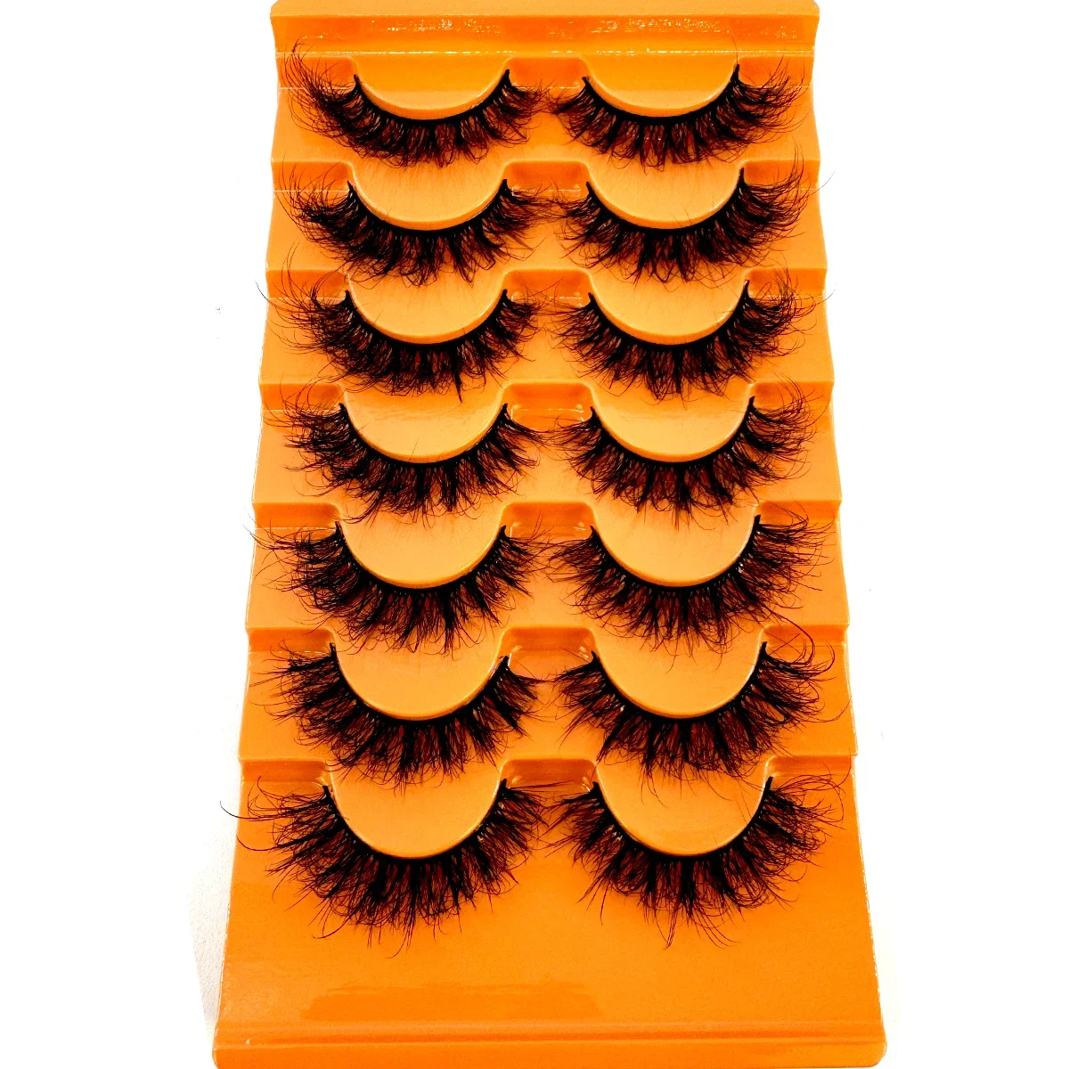 7 paar natuurlijke dikke valse wimpers, 3D-wimpers, nertsenwimpers, pluizige zachte nepwimpers, piekerige make-up cilios,